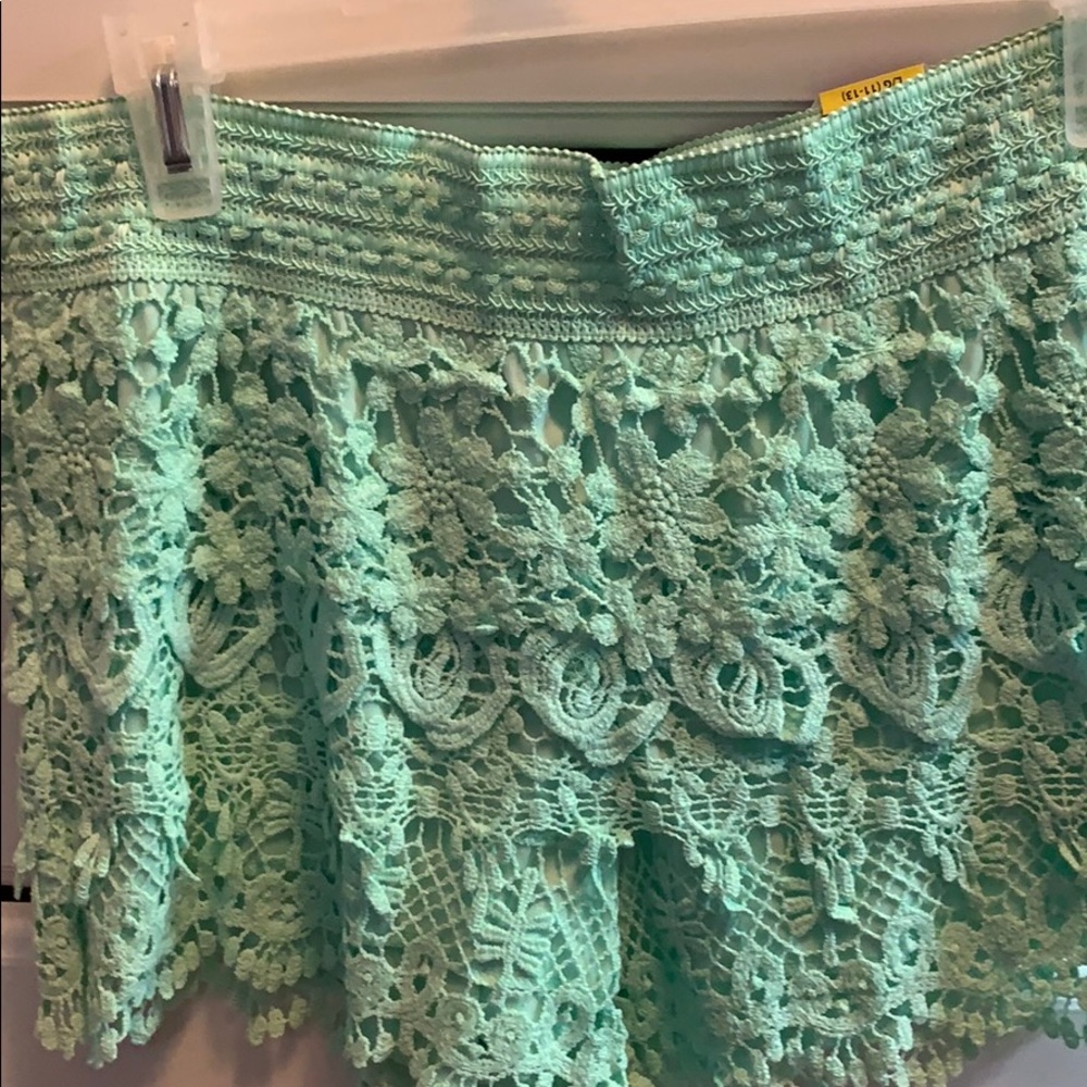 Mint Green crocheted shorts